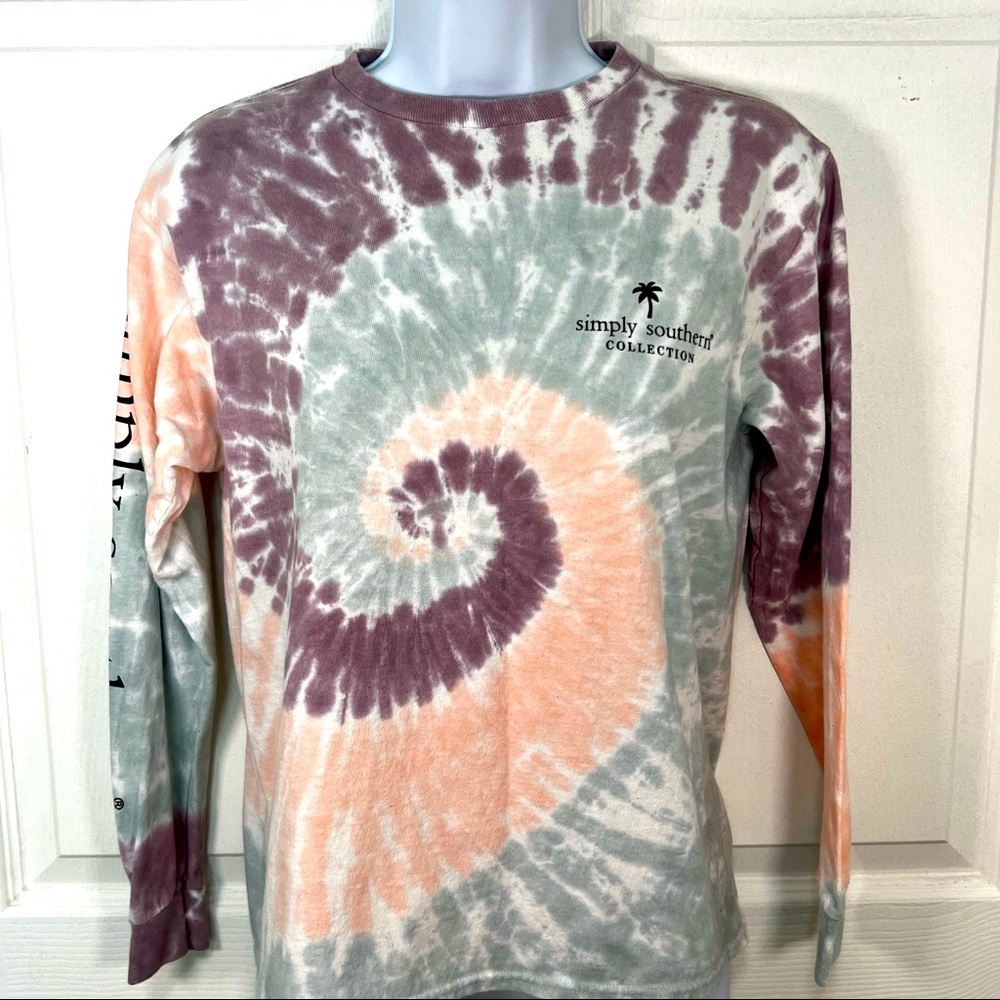 Simply Southern Tie-Dye Long Sleeve Sloth Shirt Youth Large